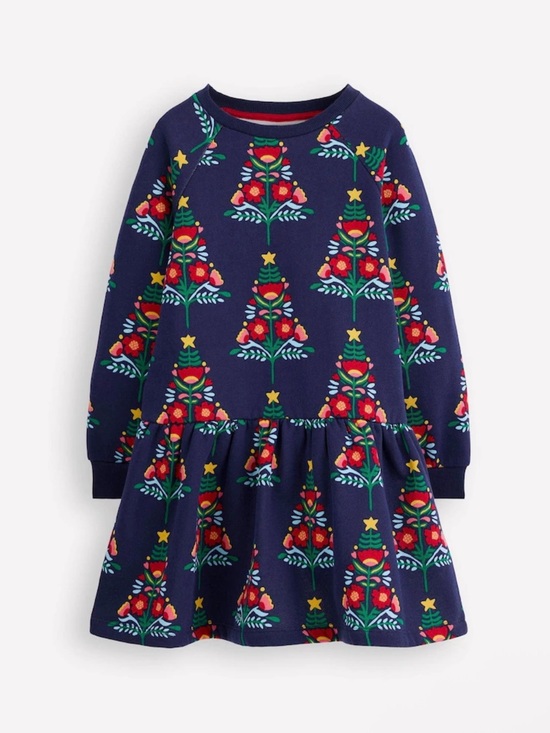 Mini Boden Other - Mini Boden Kids' Cotton
Blend Sweatshirt Dress, Navy Christmas Tree NWOT $68